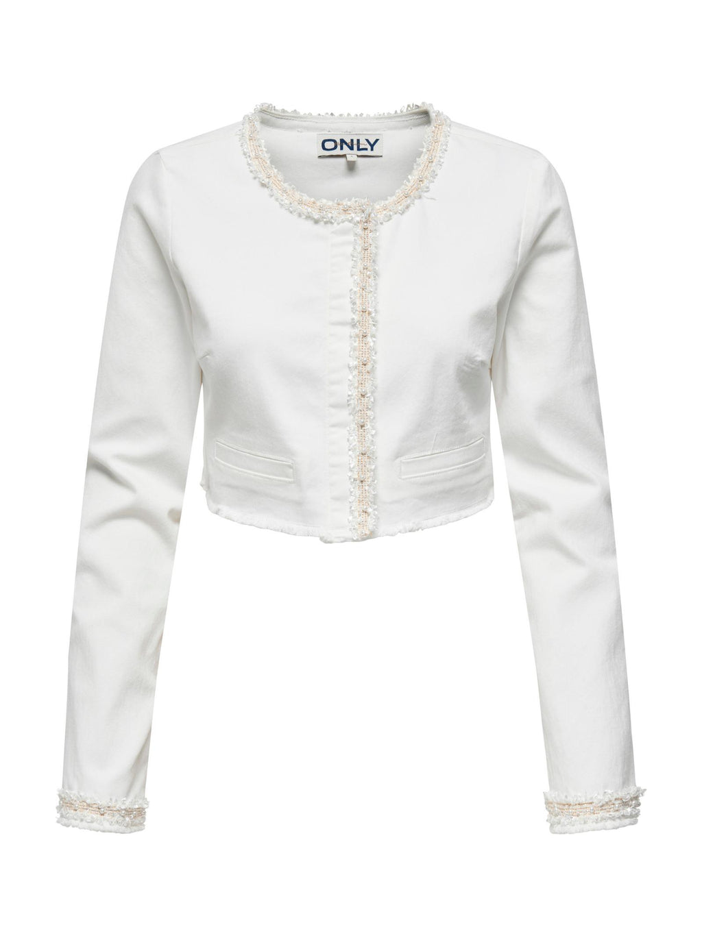 Giubbotto Only Bianco Kiki in denim 15340052 /White Denim ONLY 