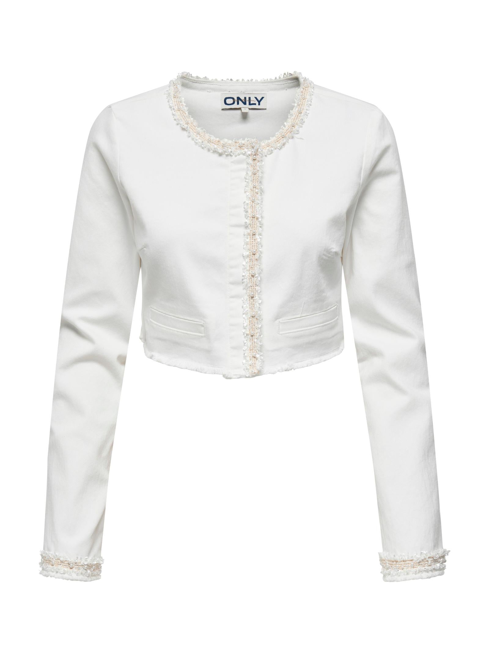 Giubbotto Only Bianco Kiki in denim 15340052 /White Denim ONLY 
