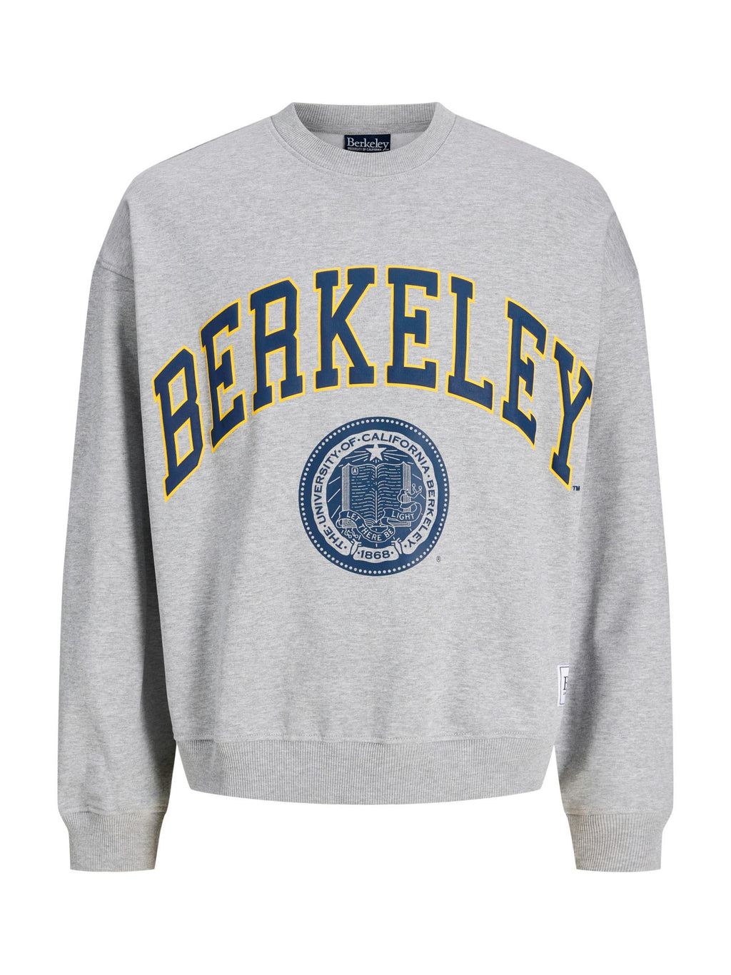 Felpa Jack & Jones Berkeley Grigio con stampa 12290616 /Light Grey Melange JACK & JONES 