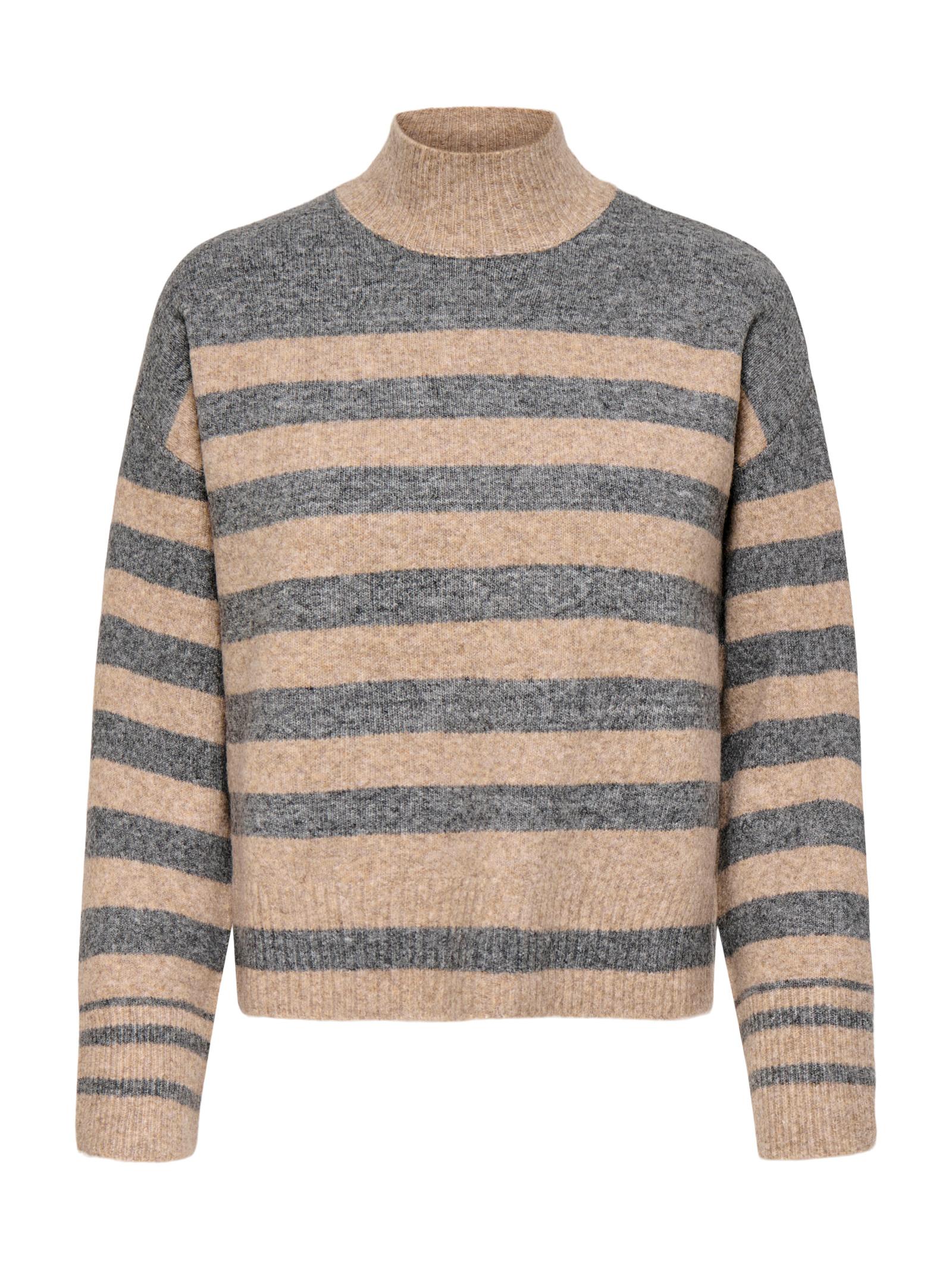 Maglia Only Heidi Righe Beige 15352421 /Medium Grey Melange ONLY 