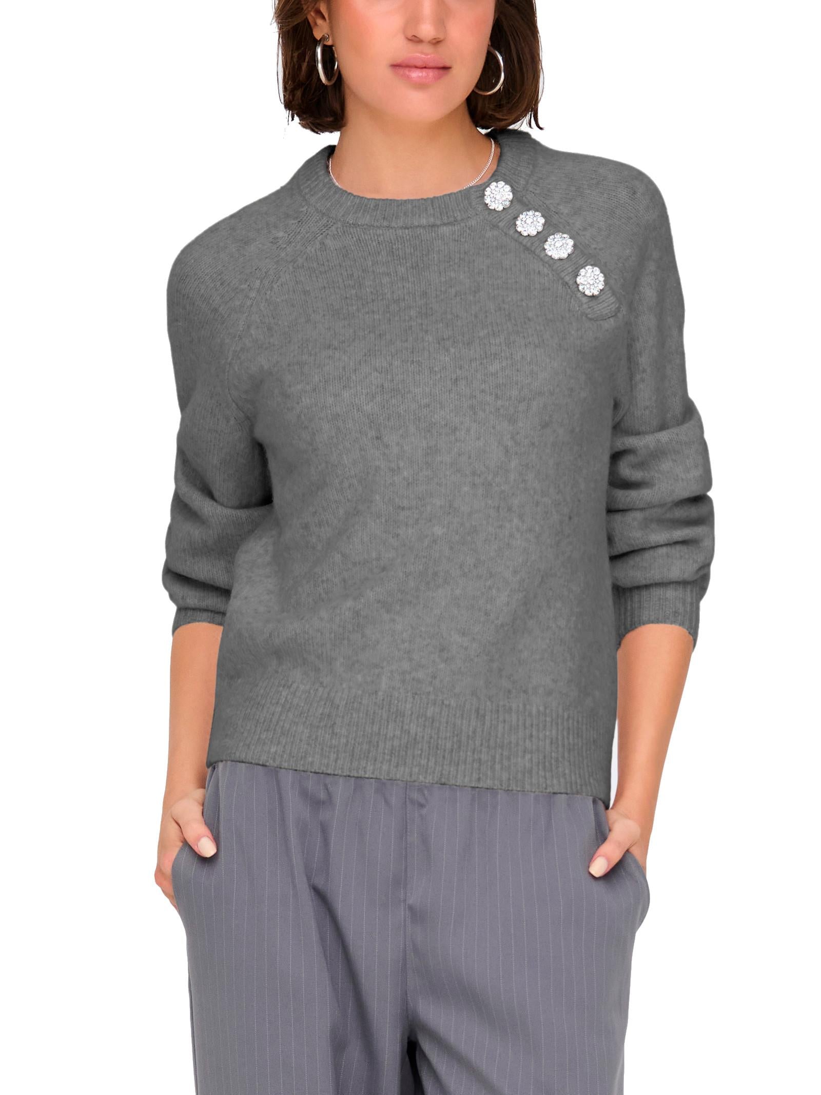 Maglia Only Lauren Antracite bottone 15327661 /Medium Grey Melange ONLY 