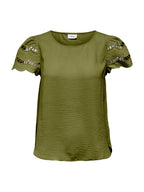 T-shirt JDY Hannah Verde ricamo 15312609 /Dried Herb JDY 