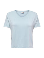 T-shirt JDY Sissy Celeste con scollo a V 15364526 /Cashmere Blue JDY 