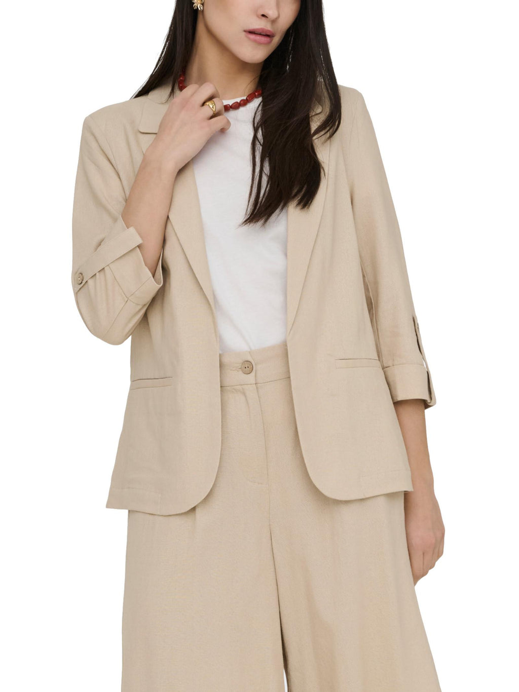 Blazer Only Beige Goa misto lino 15363727 /Oxford Tan ONLY 
