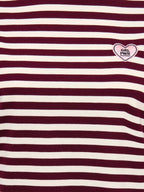 T-shirt Only Livina Bianco Bordeaux a maniche corte a righe 15359677 /Fig ONLY 