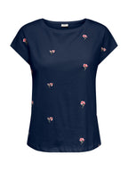 T-shirt JDY Blu Tia con ricami 15369918 /Black Iris JDY 