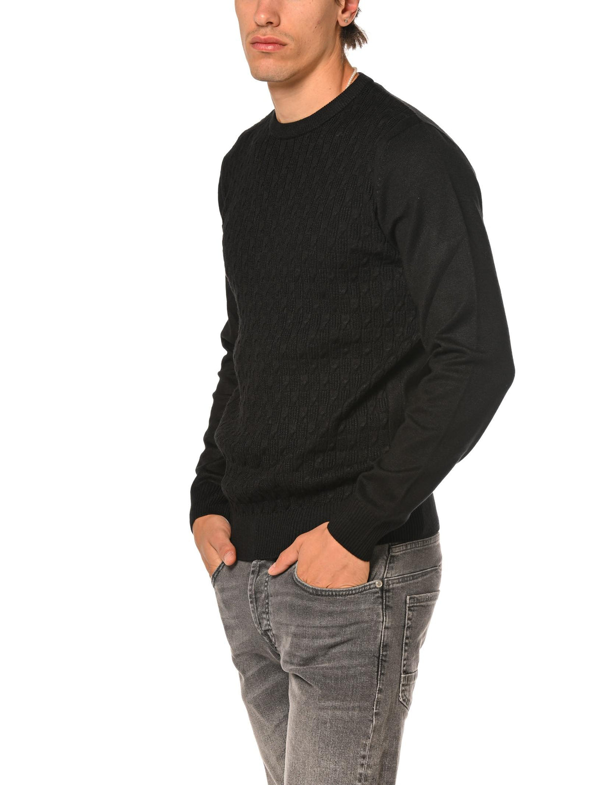 Maglia Seinse Nero lavorata MI3077 NERO SEINSE 