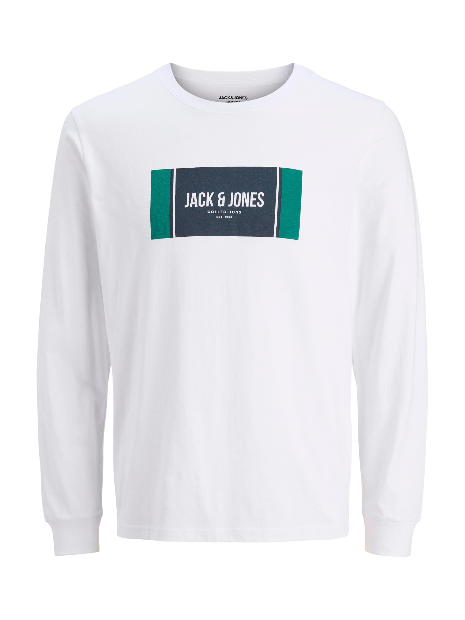 T-shirt Jack & Jones Hayato Bianco stampa 12282290 /White JACK & JONES 