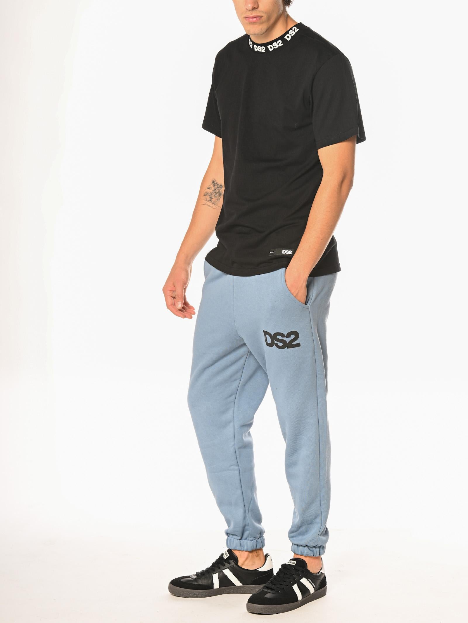 Pantalone DS2 Indaco Basic in felpa FW25228 INDACO DS2 