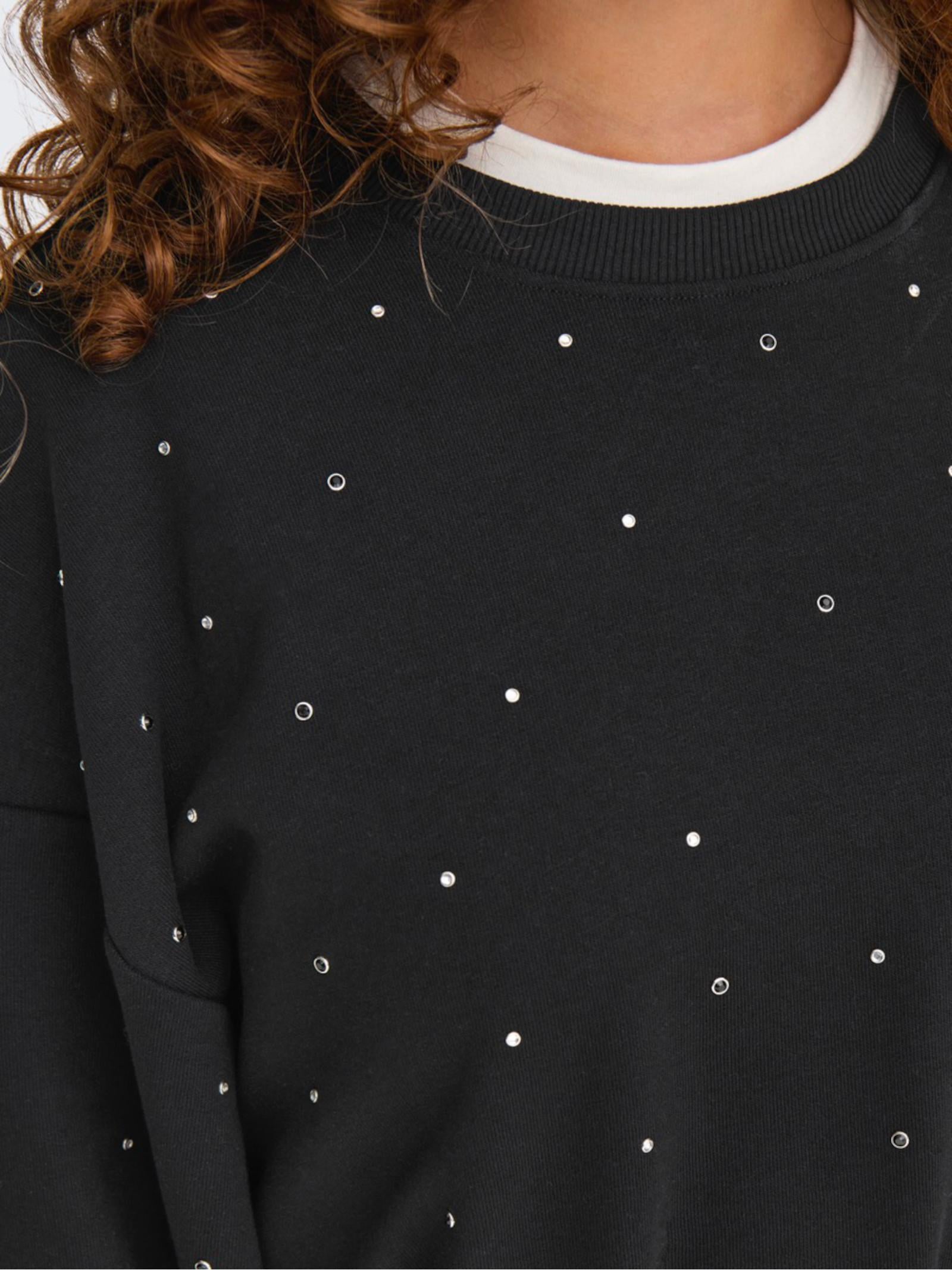 Felpa Only Nera Globe con glitter 15342983 /Black ONLY 