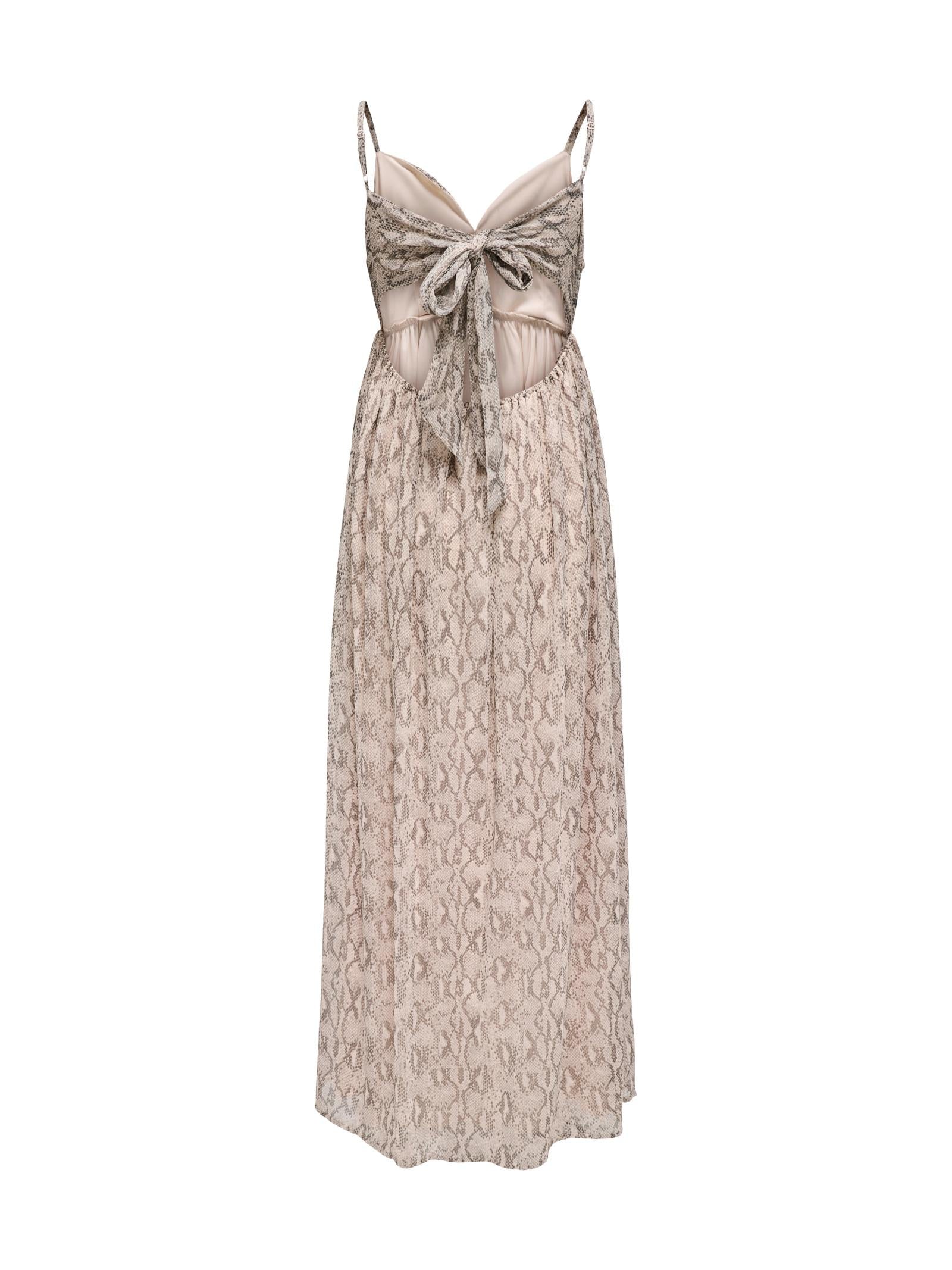 Abito Only Pitone Sadia scollo a V 15344642 /Pastel Parchment ONLY 