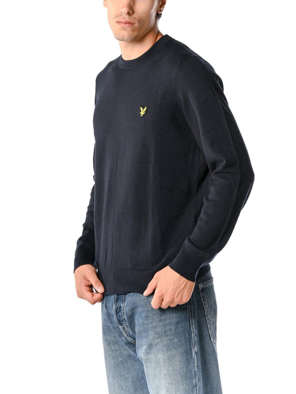 Maglia Lyle & Scott Blu misto lana merino KN2110VC DARK NAVY LYLE & SCOTT 