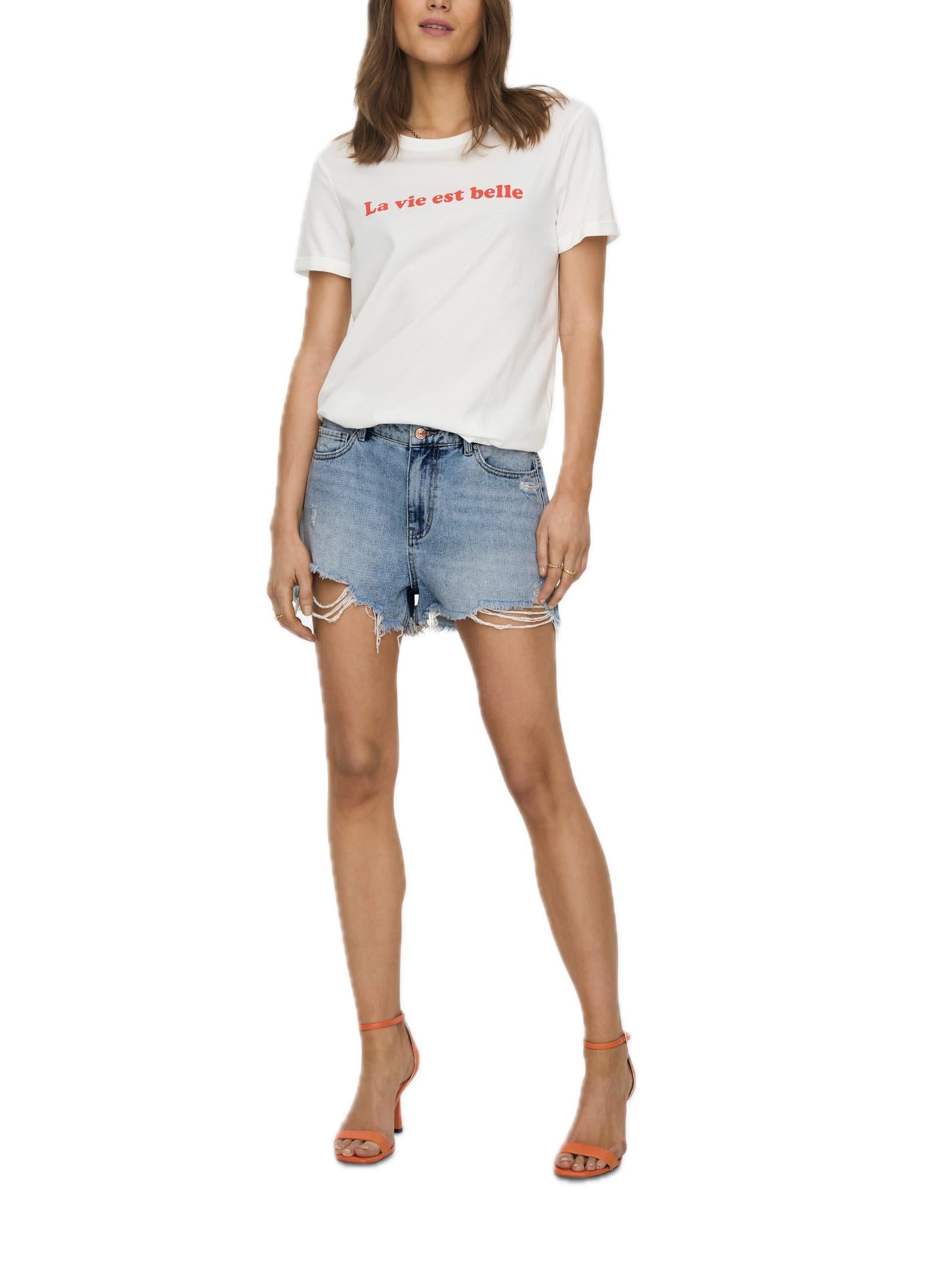 Shorts Only Pacy Light Blue Denim con strappi 15256232 /Light Blue Denim ONLY 