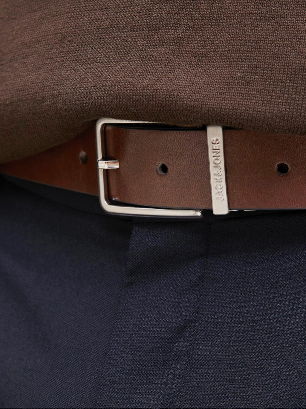 Cintutra Jack & Jones Garda Marrone/Nero reversibile 12280794 /Brown Stone JACK & JONES 