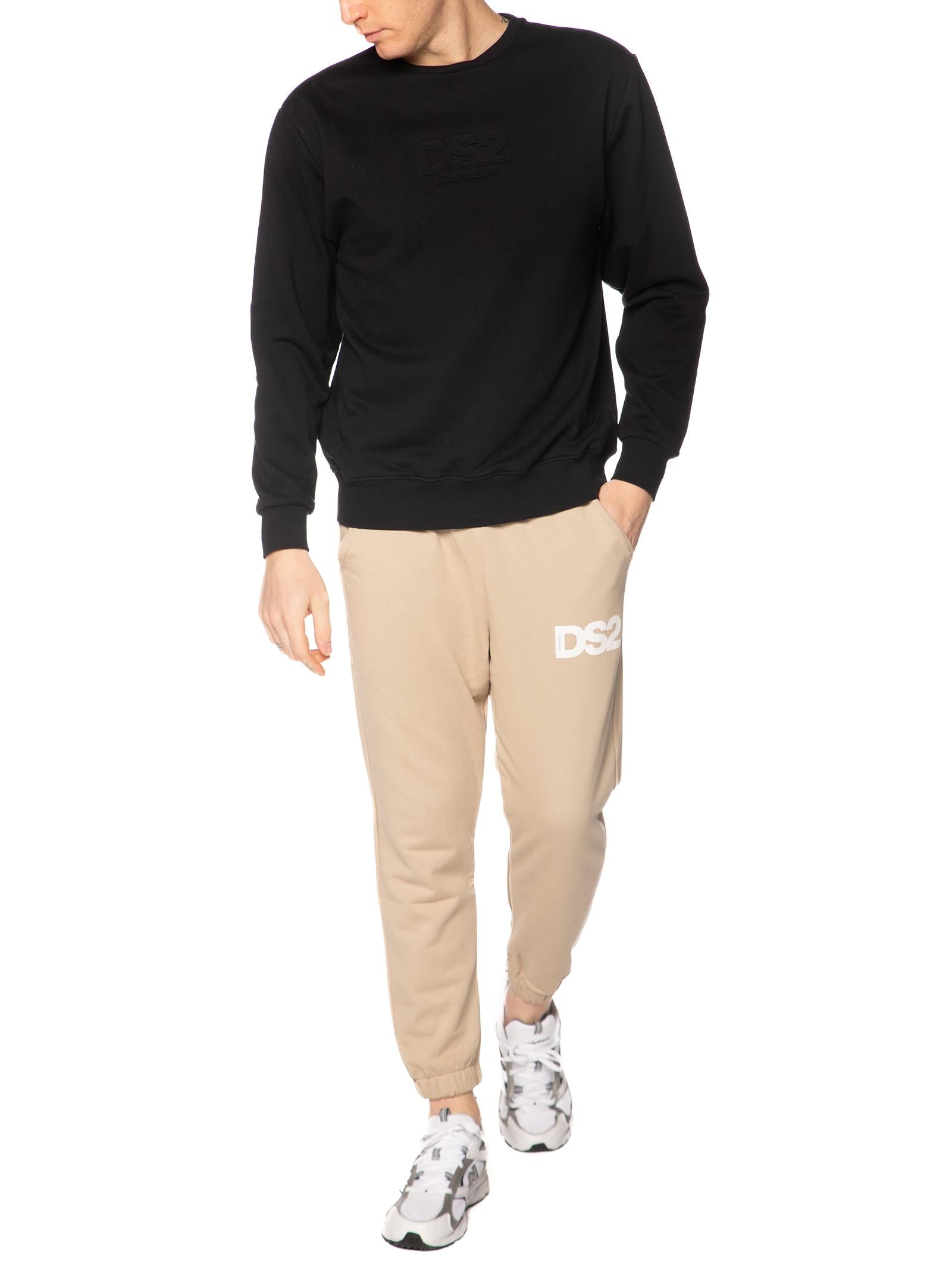 Felpa DS2 Nero stampa in rilievo SS26204 NERO DS2 