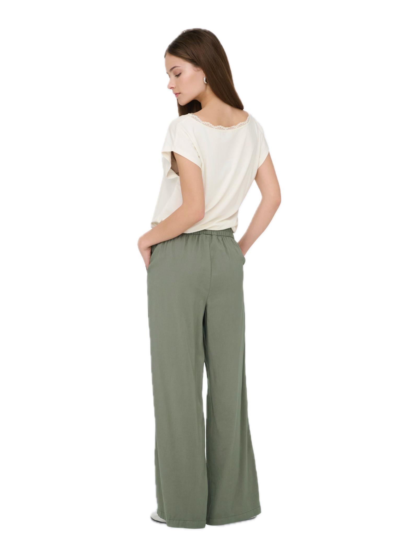 Pantalone Only Laris Verde con elastico 15337956 /Smokey Olive ONLY 