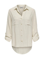 Camicia Only Beige Yasmin misto lino 15349102 /Moonbeam ONLY 