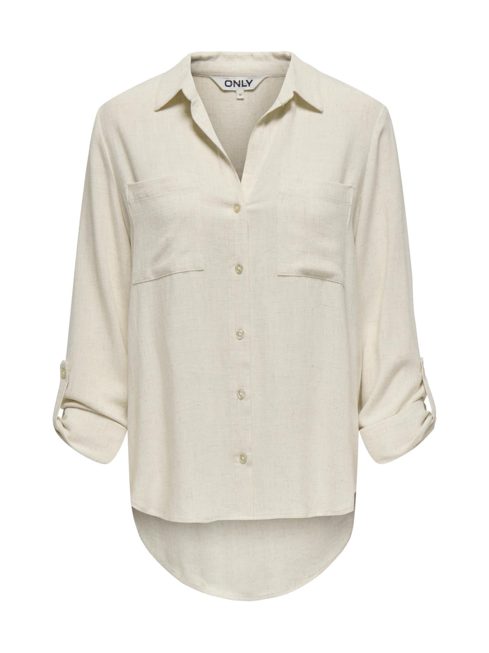 Camicia Only Beige Yasmin misto lino 15349102 /Moonbeam ONLY 