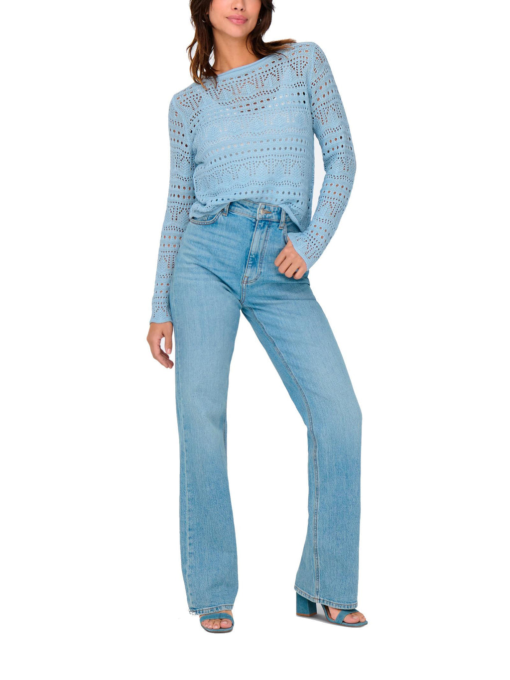 Maglia JDY Celeste Sun scollo a barca 15287384 /Cashmere Blue JDY 