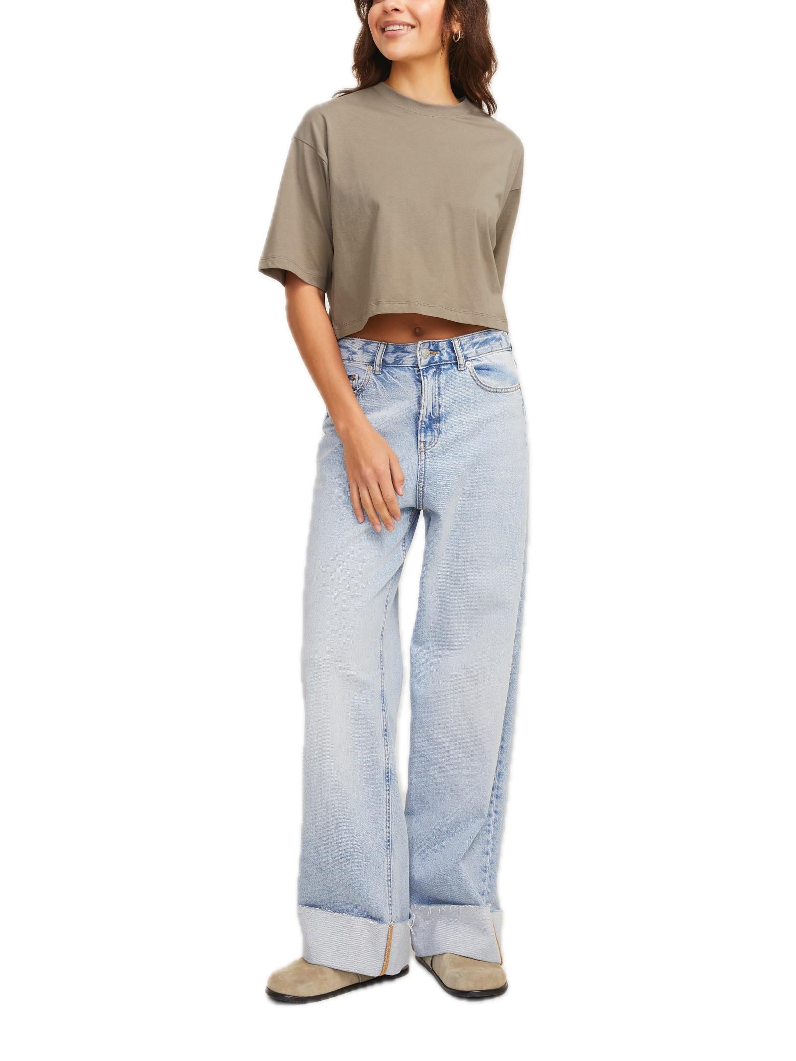 T-shirt JJXX Beige Andrea cropped 12270673 /Brindle JJXX 