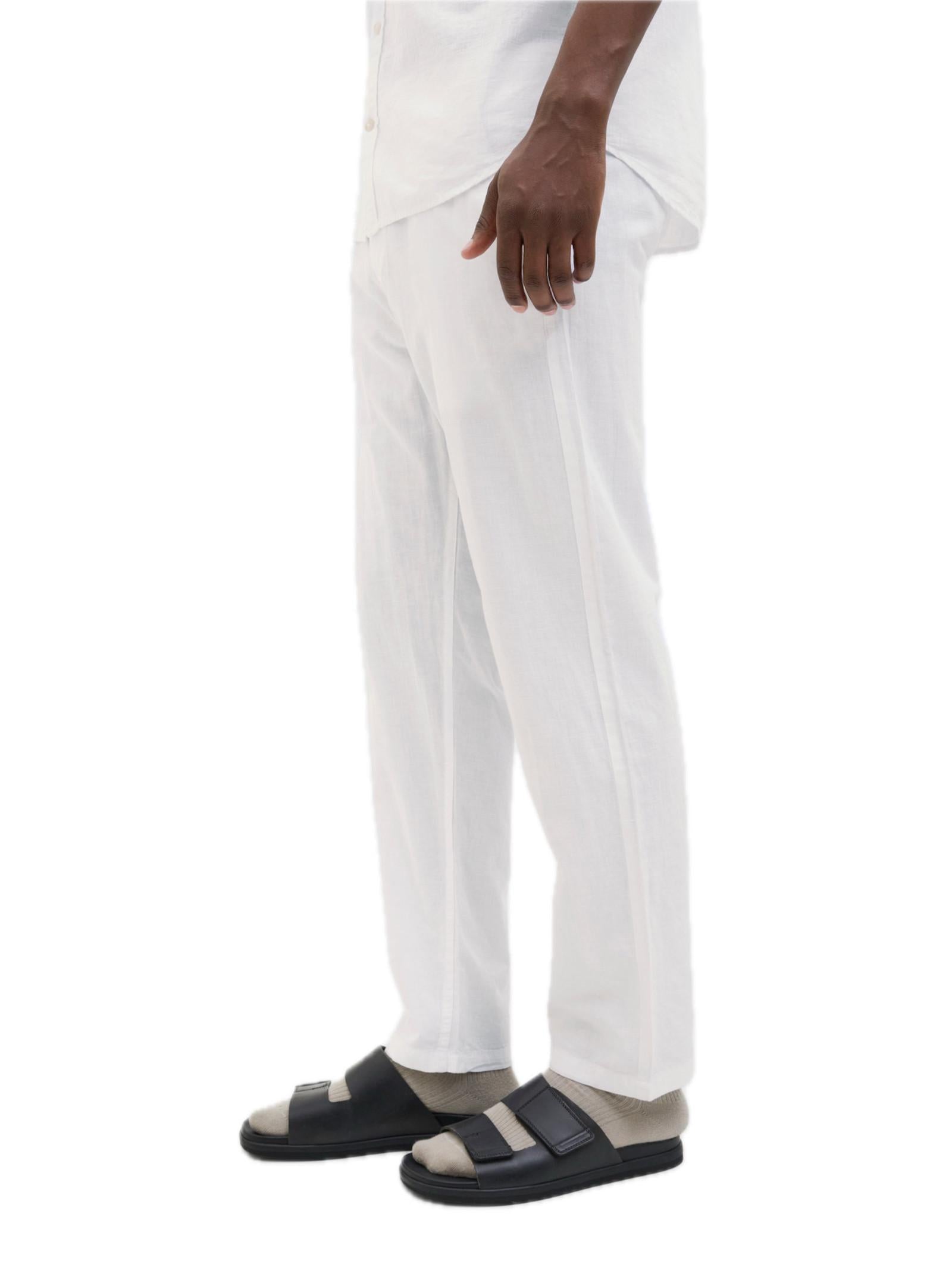 Pantalone Jack & Jones Kane Bianco con coulisse in vita. 12248606 /White JACK & JONES 