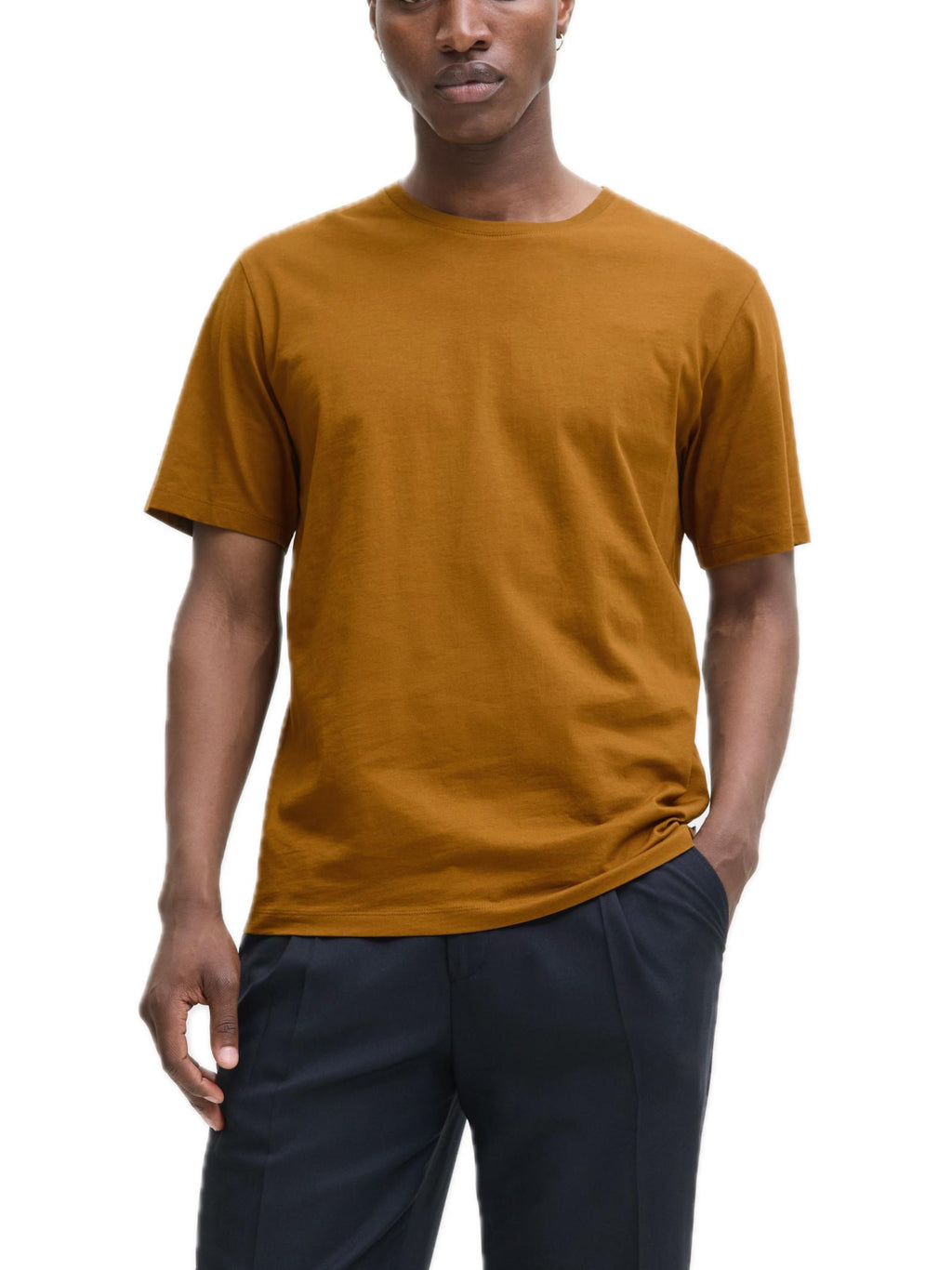 T-Shirt Jack & Jones Organic Cammello basic girocollo 12156101 /Monks Robe JACK & JONES 