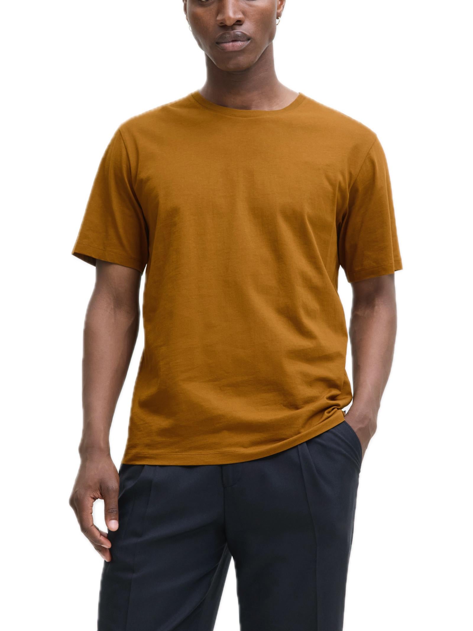 T-Shirt Jack & Jones Organic Cammello basic girocollo 12156101 /Monks Robe JACK & JONES 