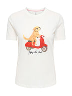 T-shirt Only Baria Bianca con stampa frontale 15353246 /Cloud Dancer ONLY 