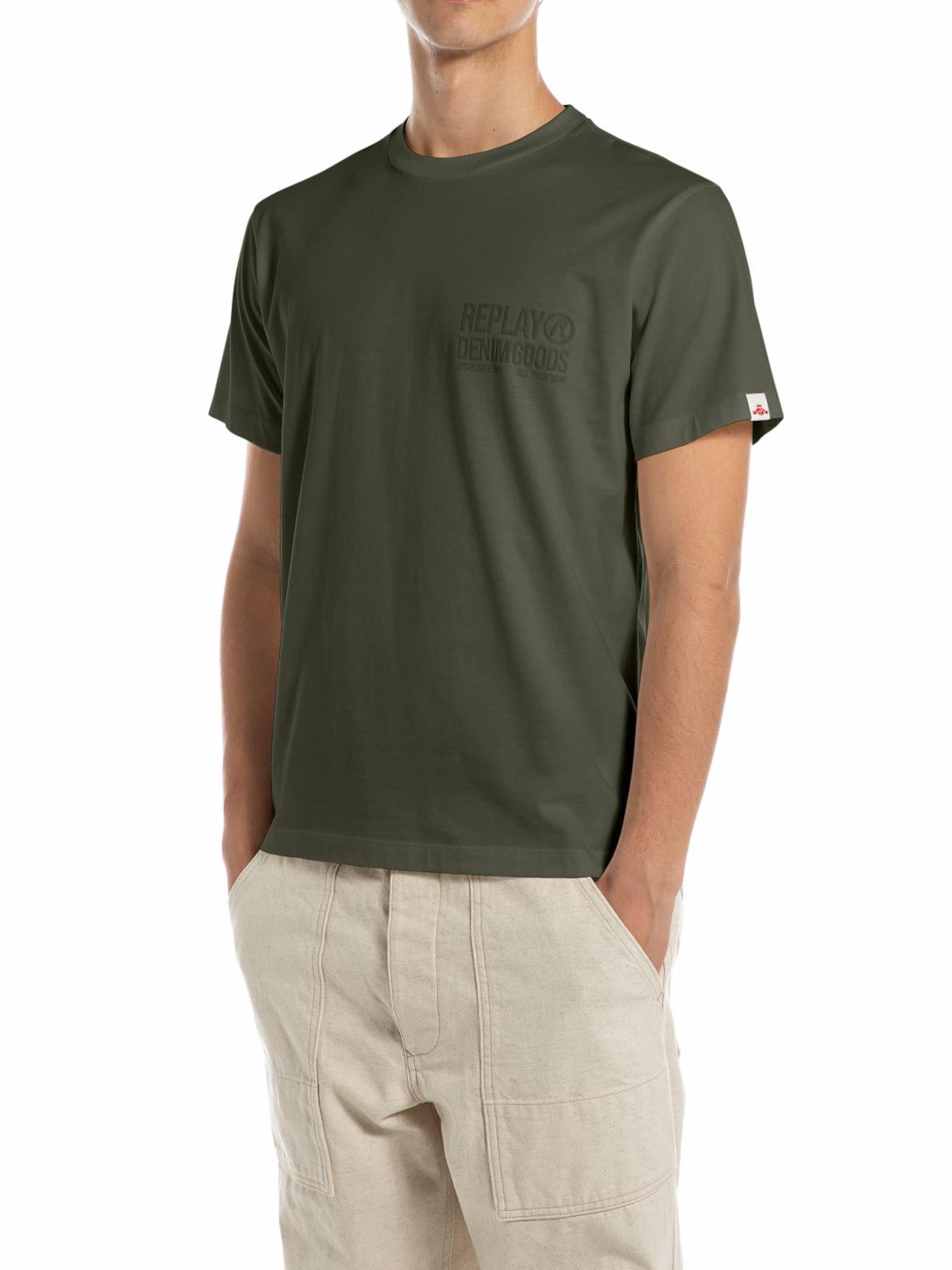 T-shirt Replay Verde con stampa gommata M3227 849 REPLAY 