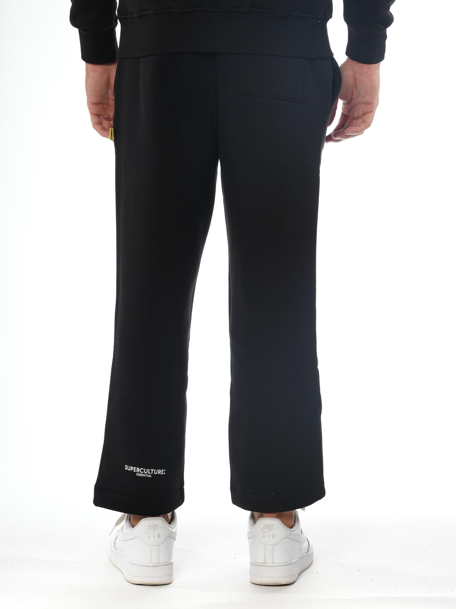 Pantalone Superculture Nero in felpa a palazzo MARVIN NERO SUPERCULTURE 