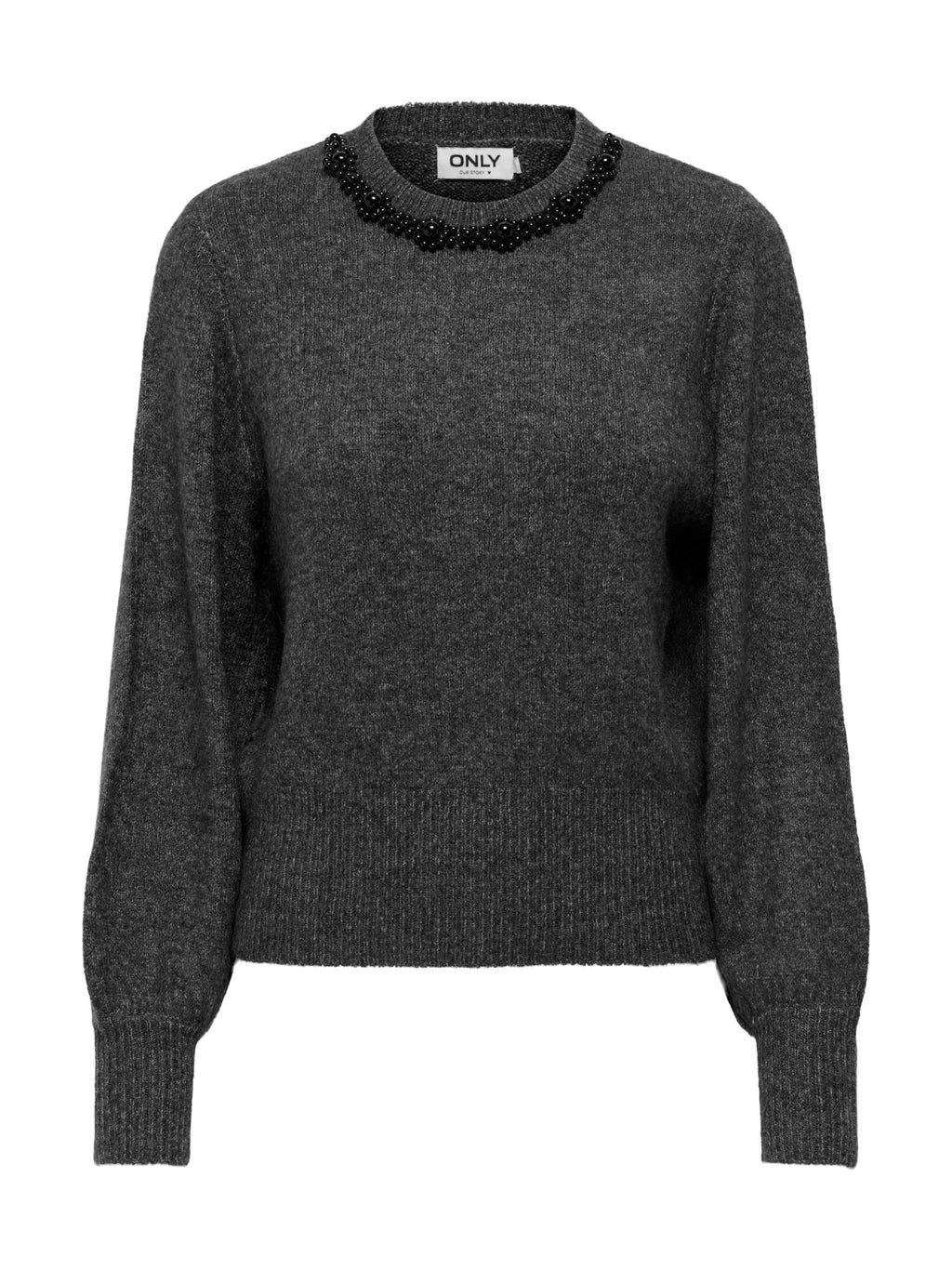 Maglia Only Elsa Grigio con strass 15210667 /Medium Grey Melange ONLY 