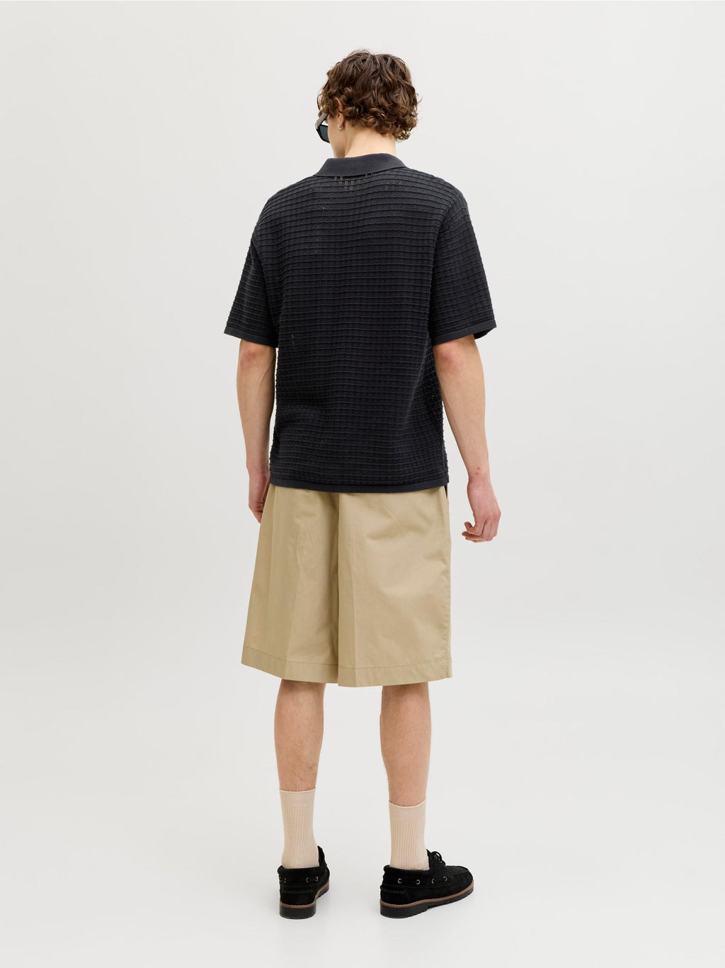 Polo Jack & Jones Nero Tucket collo aperto 12291422 /Black JACK & JONES 