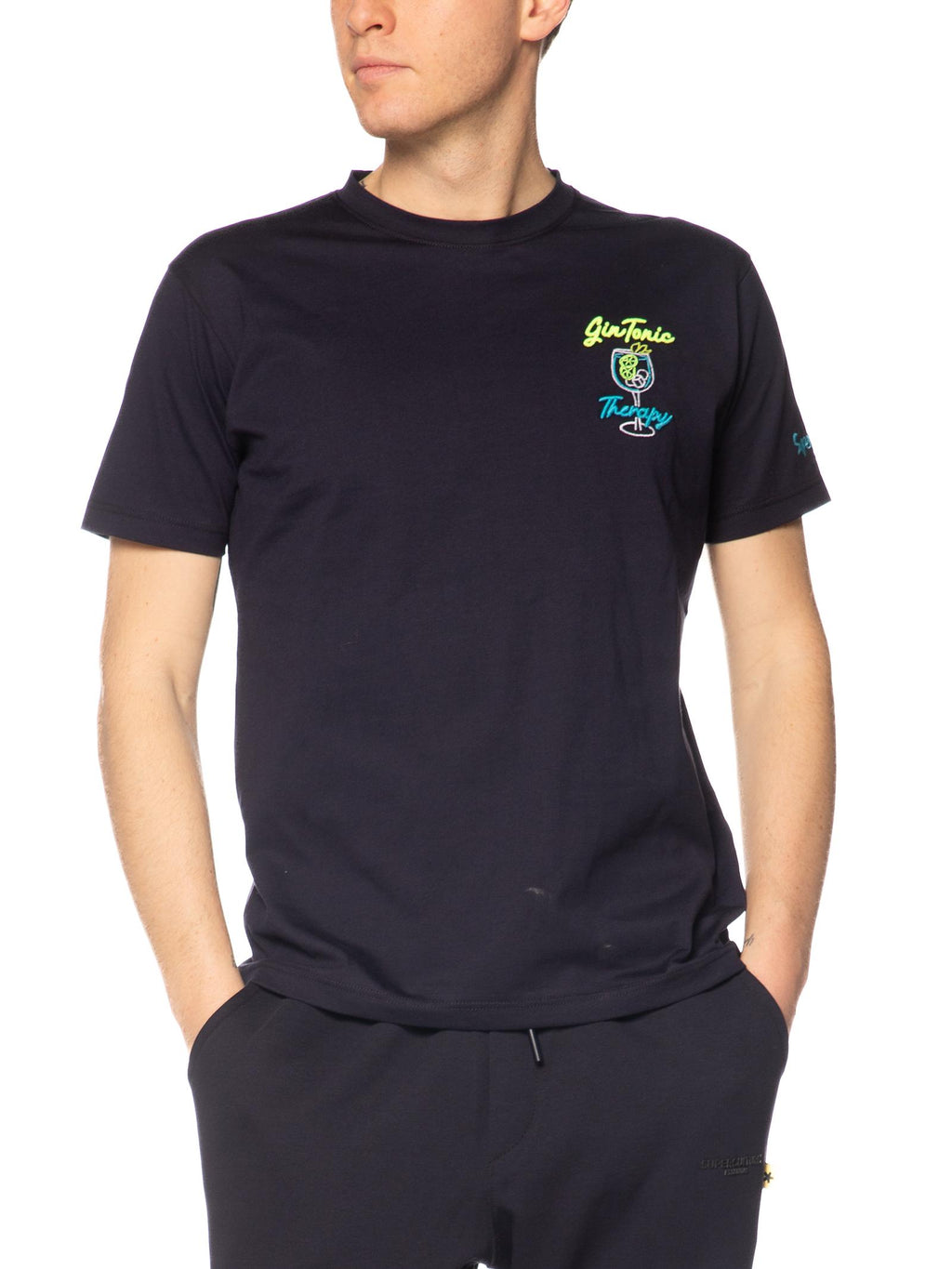T-shirt Superculture Blu gin tonic theraphy A1839 BLU SUPERCULTURE 