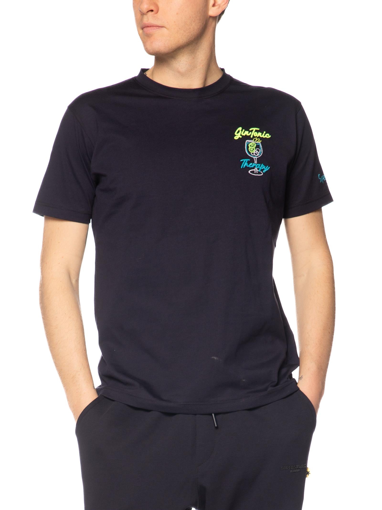 T-shirt Superculture Blu gin tonic theraphy A1839 BLU SUPERCULTURE 