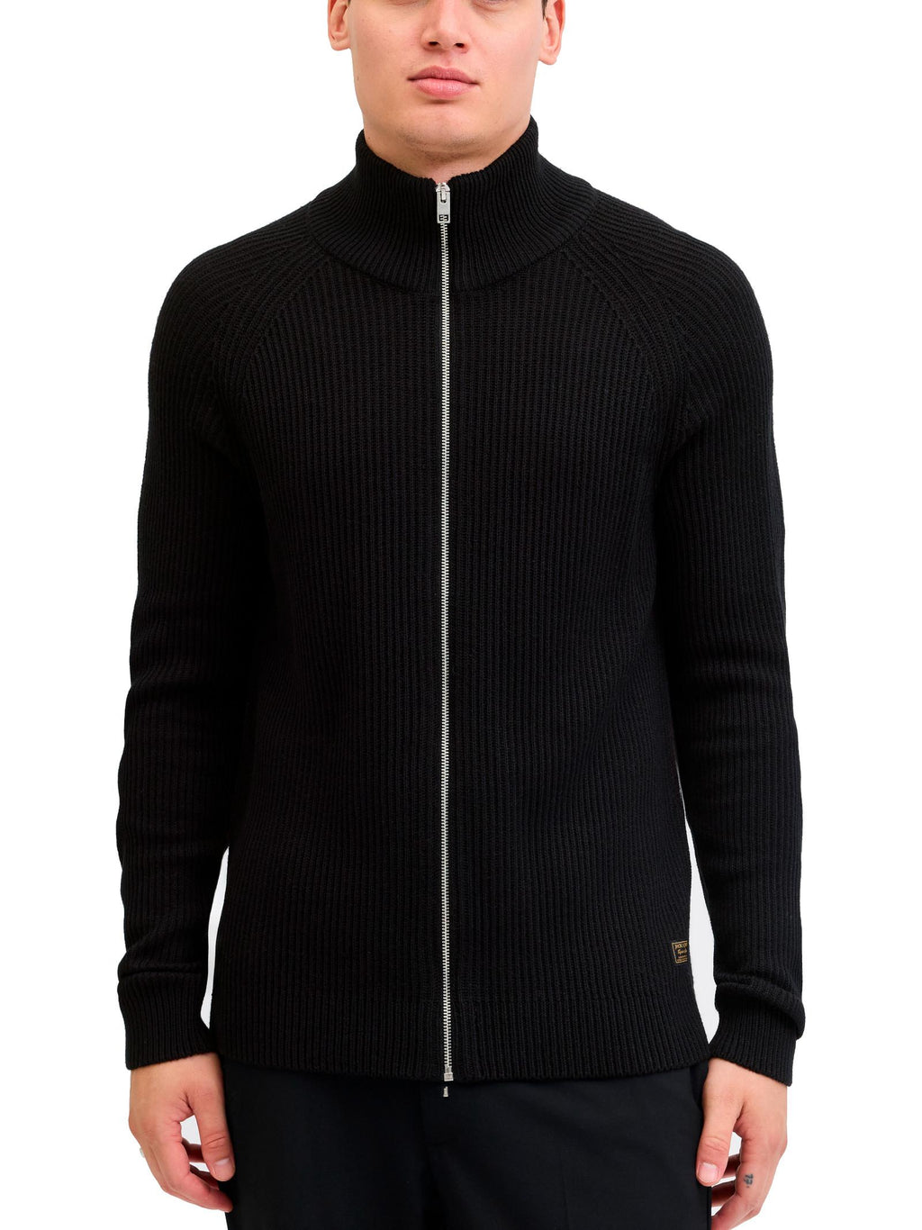 Cardigan in maglia Jack & Jones Pannel Nero a coste 12278920 /Black JACK & JONES 