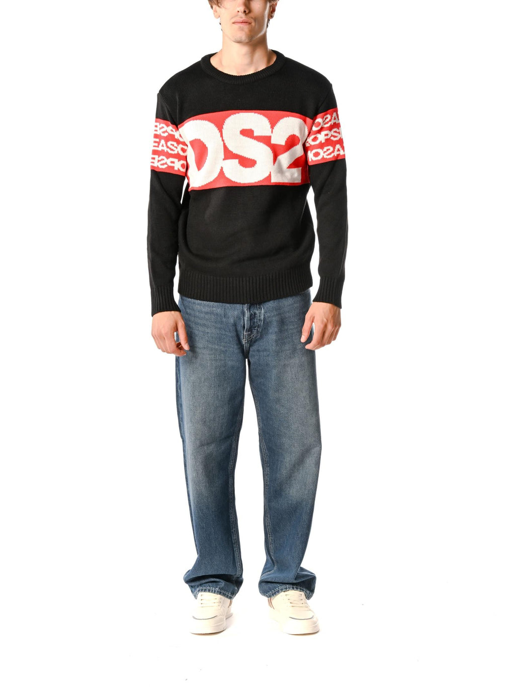 Maglia DS2 Nero girocollo logo FW25213 NERO DS2 