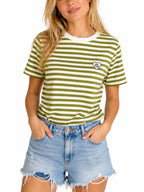 T-shirt Only Livina Verde bianco a maniche corte a righe 15359677 /Cardamom Seed ONLY 