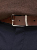Cintutra Jack & Jones Garda Marrone/Nero reversibile 12280794 /Brown Stone JACK & JONES 