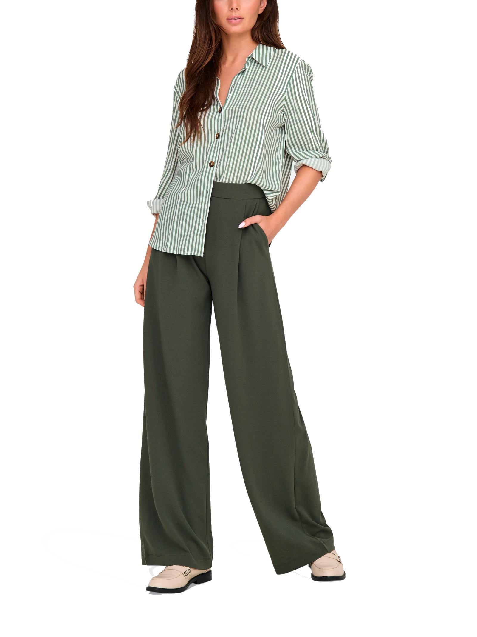 Camicia JDY Verde bianco Laurel maniche 3/4 15329311 /Sea White JDY 