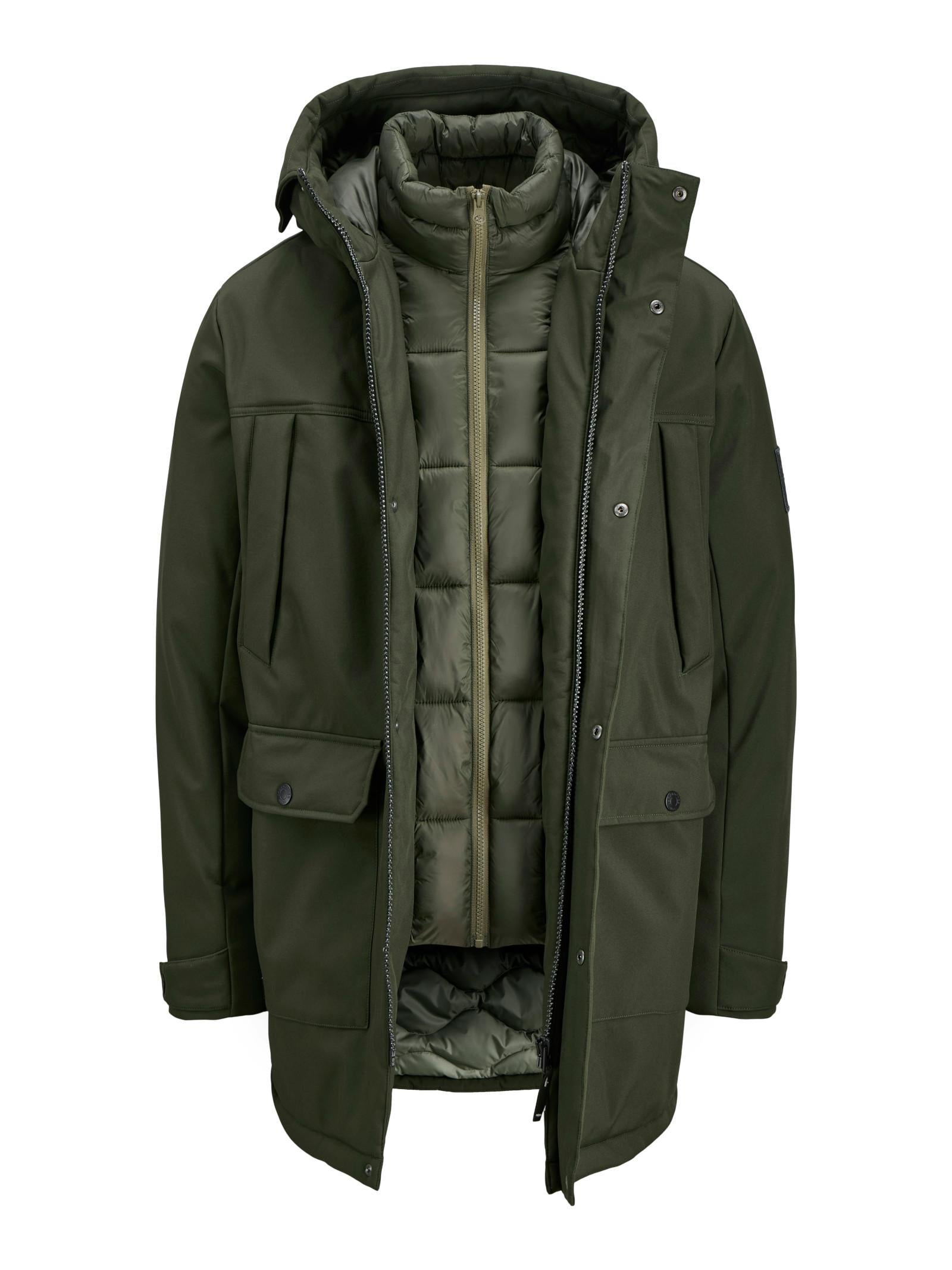 Parka Jack & Jones Finn Verde con cappuccio 12279243 /Rosin JACK & JONES 