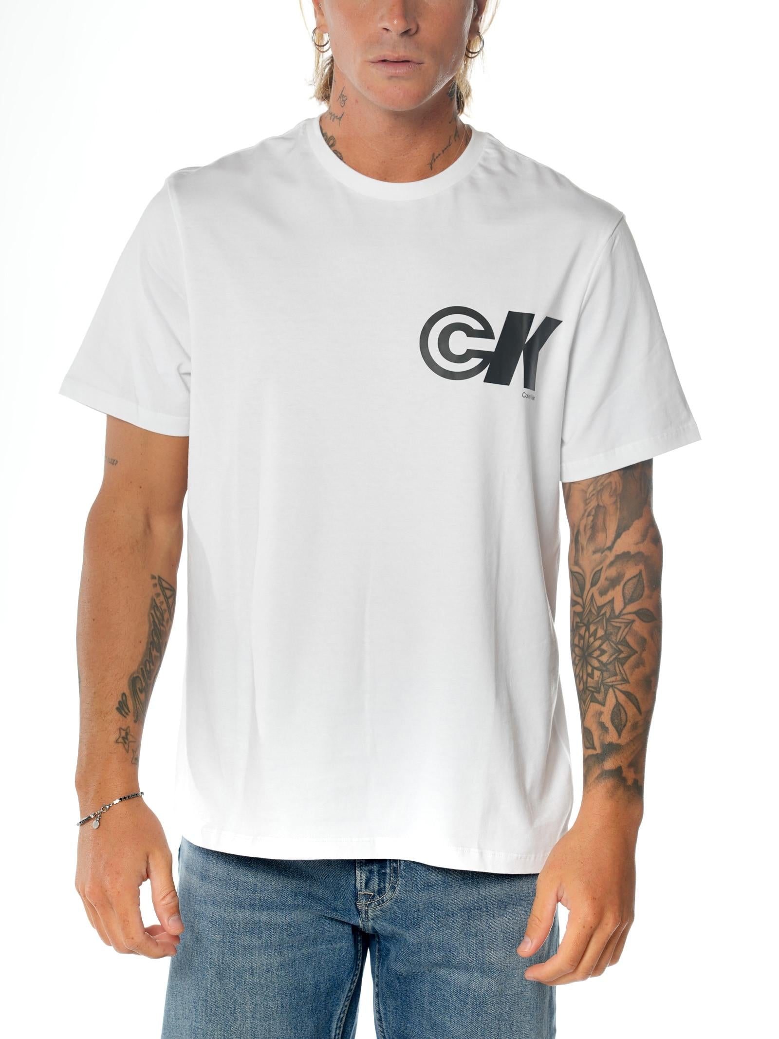 T-shirt Calvin Klein Bianco Sport Logo LV04RC835G YAA CALVIN KLEIN 