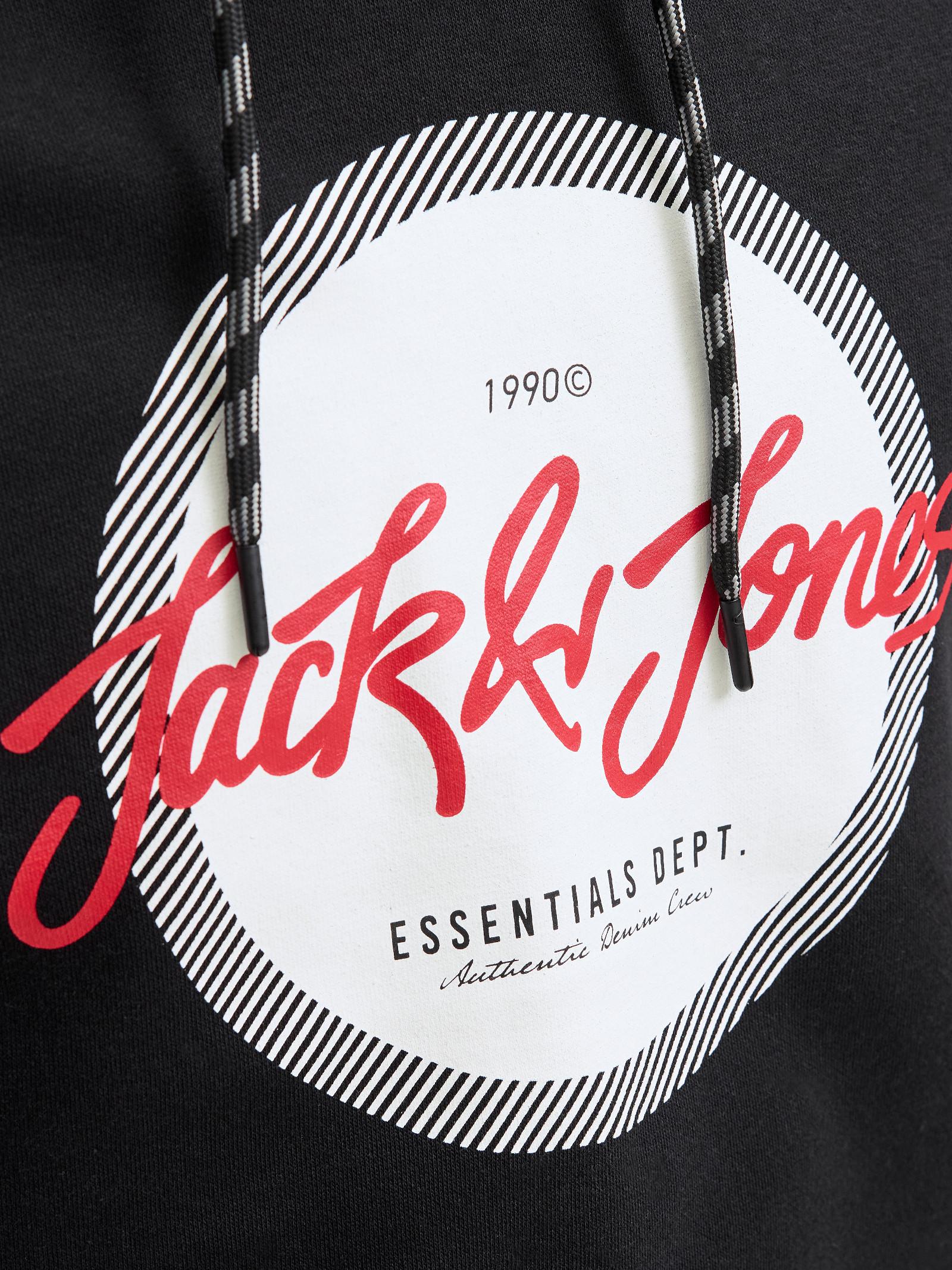 Felpa Jack & Jones Urban Nero cappuccio 12279115 /Black JACK & JONES 