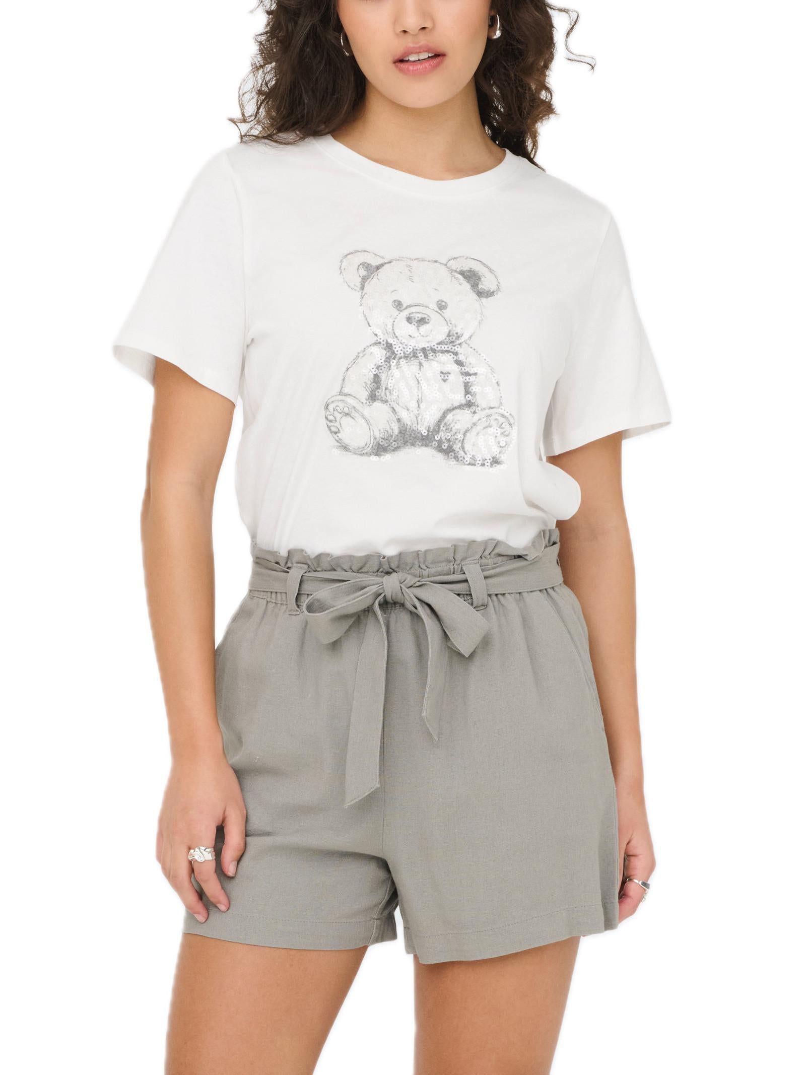 T-shirt JDY Bibbi Bianco con stampa