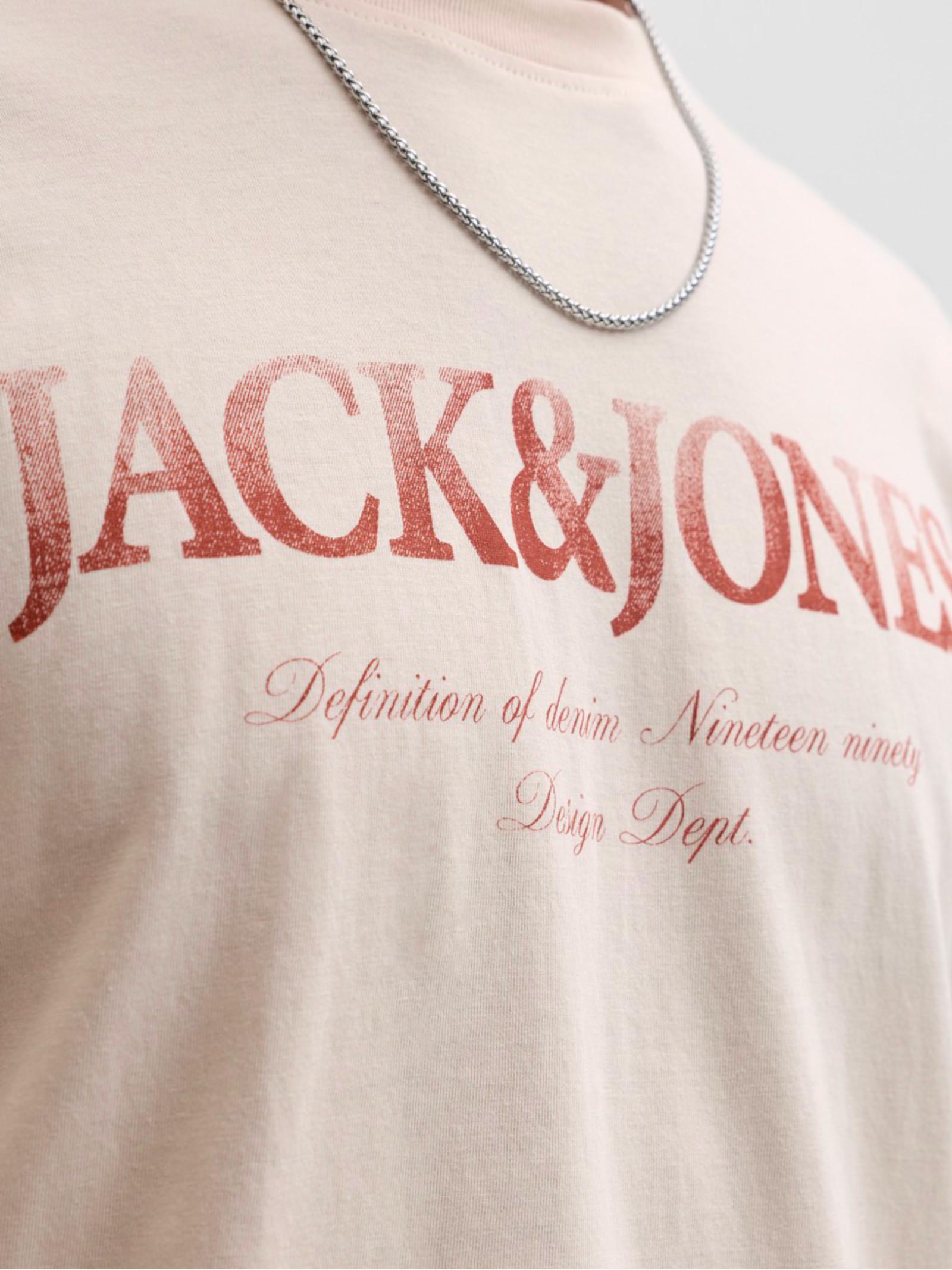 T-shirt Jack & Jones Devin Beige con stampa 12290173 /Moonbeam JACK & JONES 