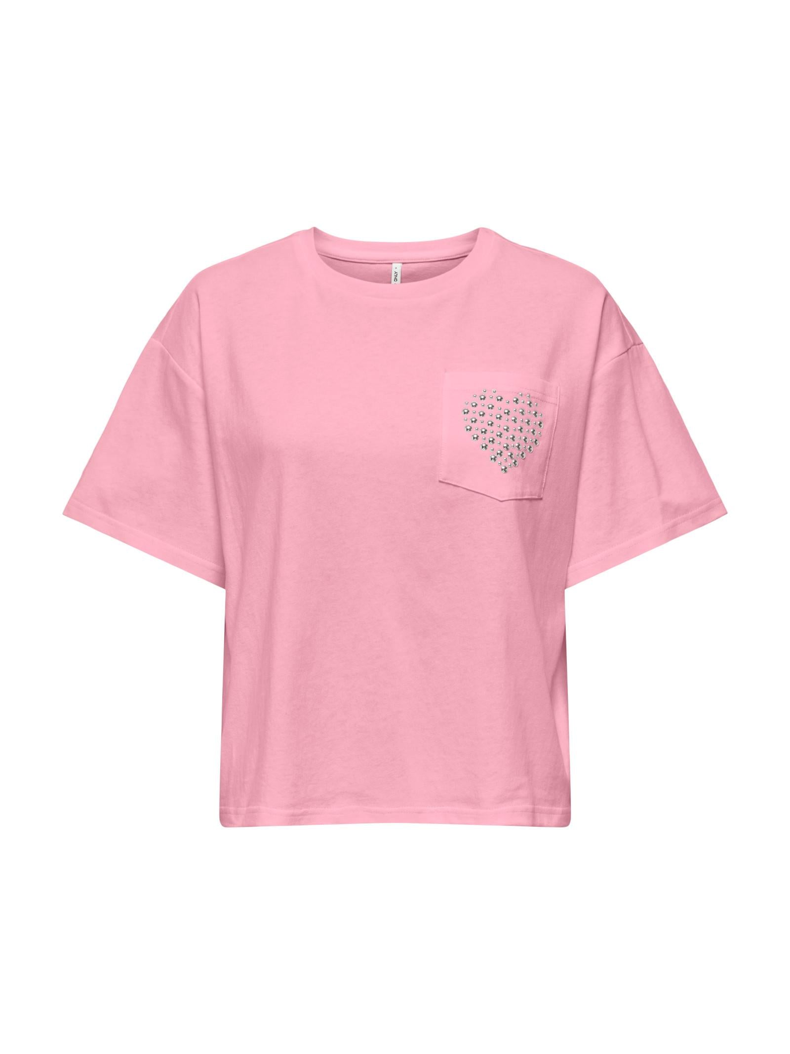 T-shirt Only Rosa Terza Cropped 15343834 /Romance Rose ONLY 
