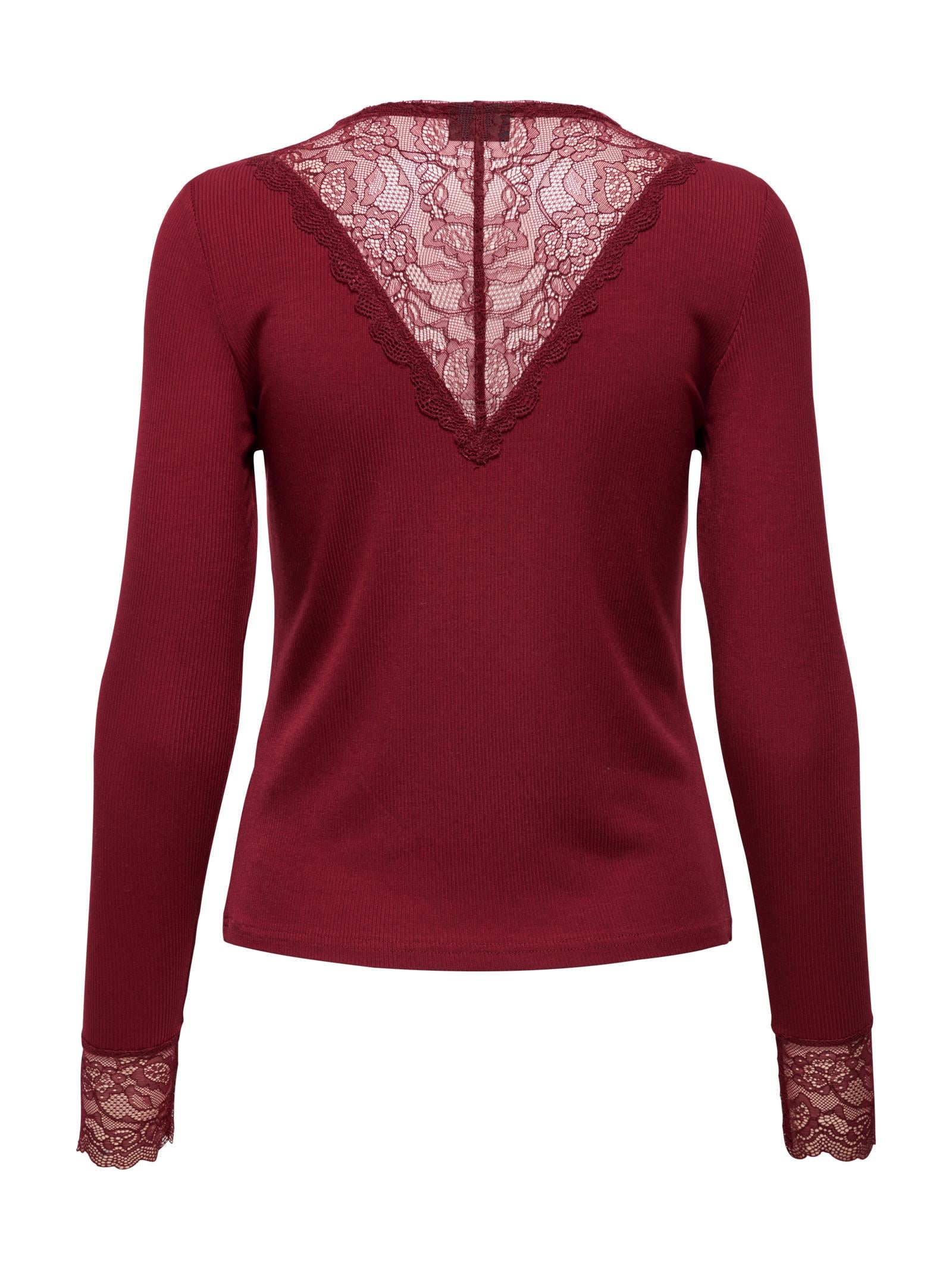 T-shirt Jacqueline De Yong Roxy Bordeaux pizzo 15317464 /Cabernet JDY 