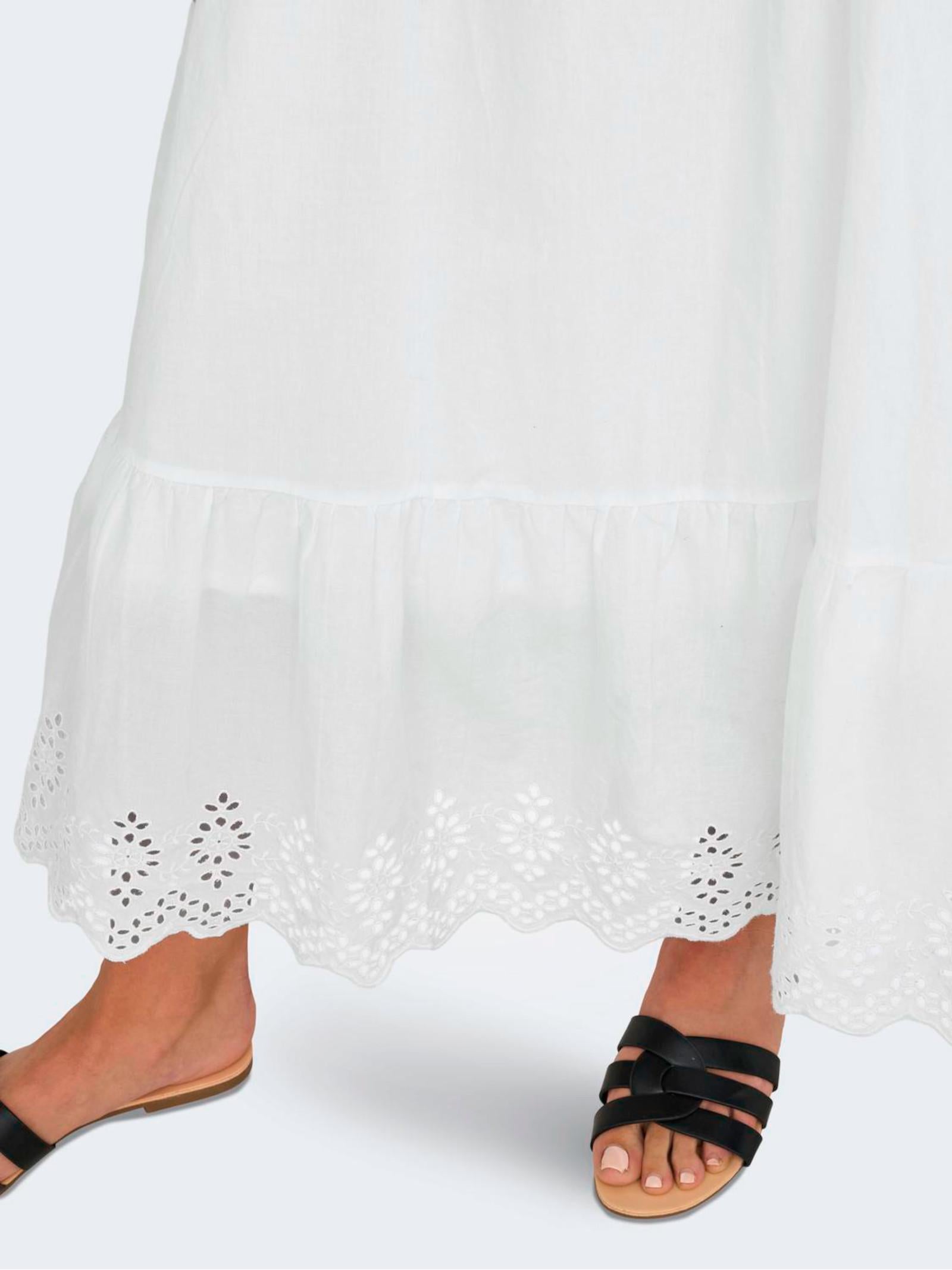 Abito Only Lou Donna Bianco lungo smanicato 15313166 /Bright White ONLY 