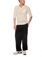 Polo Block Eleven Panna in maglia con buchi 03LD128 PANNA BLOCK ELEVEN 
