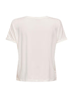 T-shirt JDY Sissy Bianco con scollo a V 15364526 /Cloud Dancer JDY 