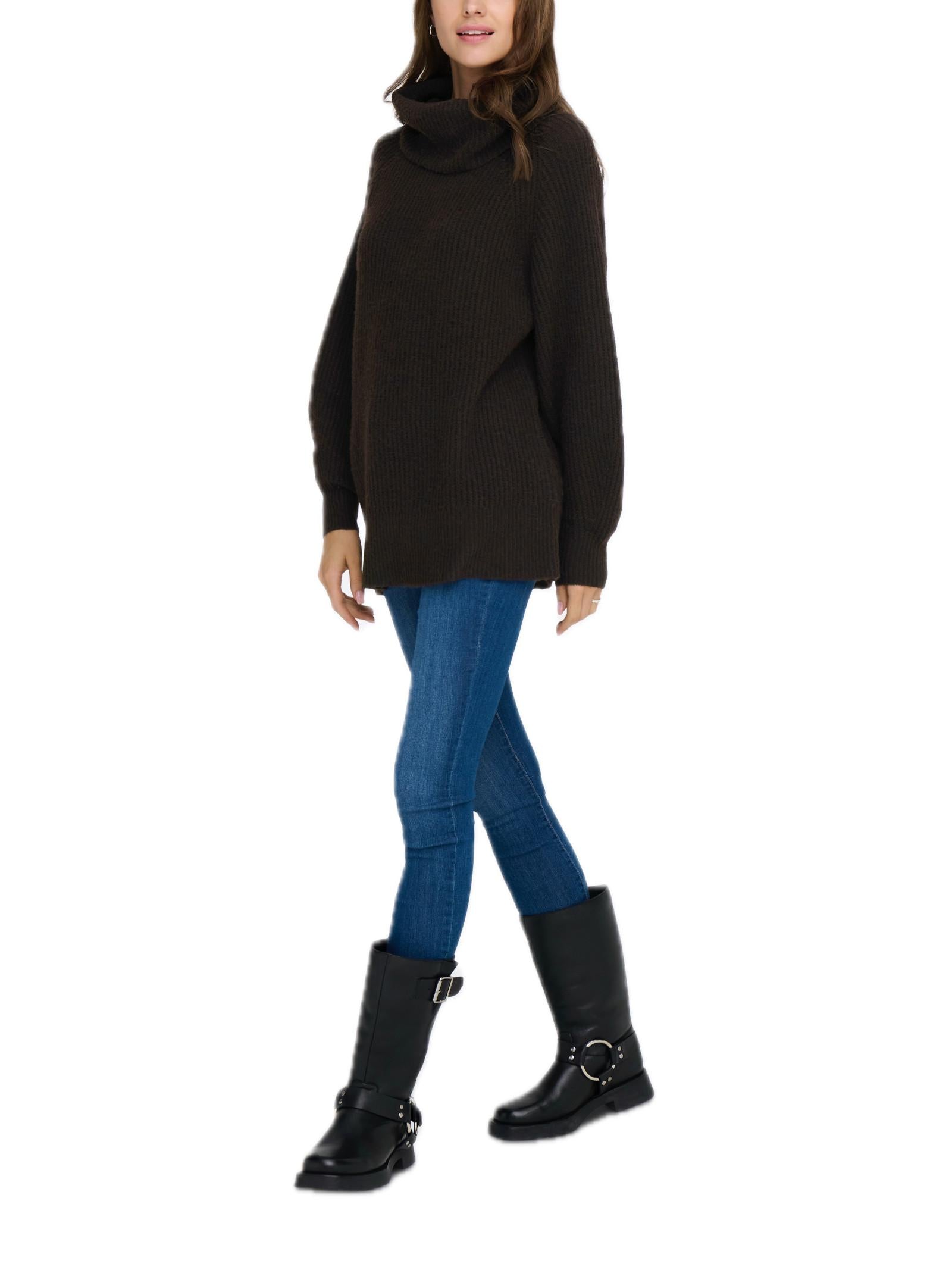 Maglia Only Whitney Marrone collo alto 15353187 /Chocolate Torte ONLY 